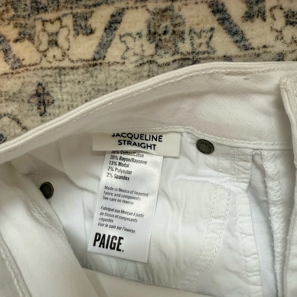 PAIGE Women's Jacqueline Straight Crisp White Ankle Jeans - Picture 8 of 8